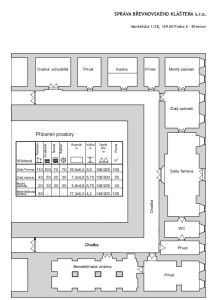 Půdorys konferenční prostoru - břevnovský klášter