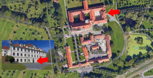 Mapa příjezdu a vstupu – Salla Terrena, břevnovský klášter