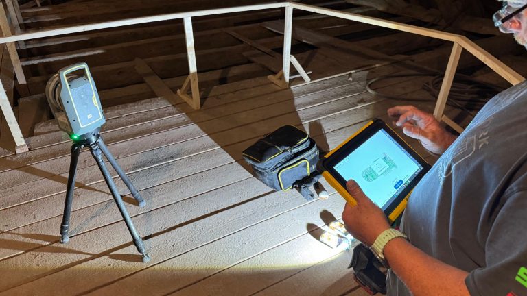 Skenování krovů baziliky