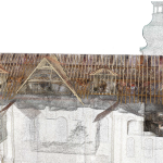 Konstrukční návrh krovu Břevnovského kláštera zachycený v digitálním modelu