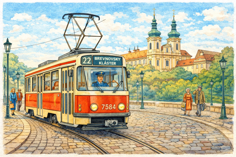 Tram station Prague Břevnov monastery
